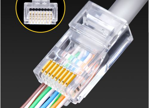 Hạt mạng xuyên thấu cat6 hộp 100c vỏ thiếc xịn, Hạt mạng cat6 VH hộp 100 hạt