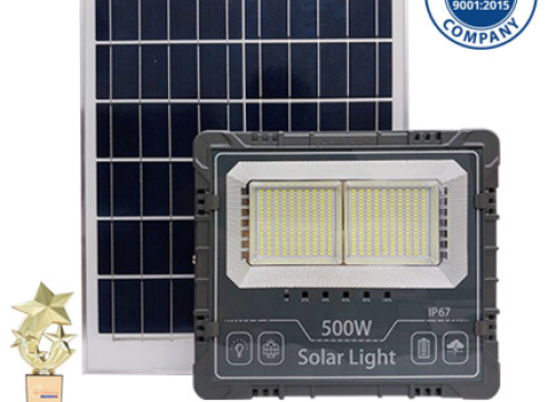 Đèn Pha 500W Năng Lượng Mặt Trời 2 ô Giá Rẻ